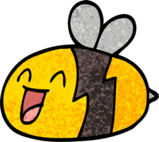 abeja de dibujos animados de ilustración con textura grunge png