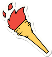 sticker of tattoo in traditional style of a lit torch png