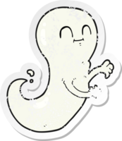 adesivo retrô angustiado de um fantasma de desenho animado png