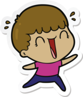 sticker of a laughing cartoon man png