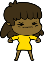 Cartoon wütendes Mädchen png