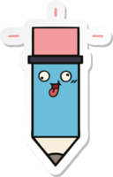 sticker of a cute cartoon pencil png