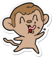 autocollant d'un singe fou de dessin animé png