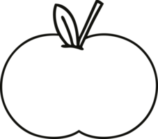 line drawing cartoon of a red apple png