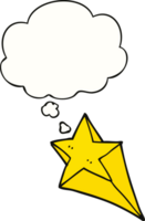 cartoon shooting star with thought bubble png