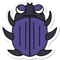 sticker of a quirky hand drawn cartoon beetle png