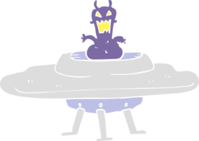 illustration en couleur plate d'un extraterrestre dans une soucoupe volante png