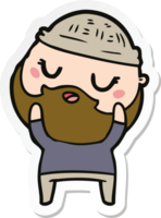 sticker of a cute cartoon man with beard png