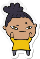 sticker of a cartoon woman png