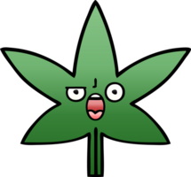 gradient shaded cartoon of a marijuana leaf png