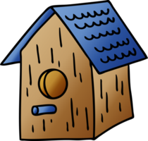 hand drawn gradient cartoon doodle of a wooden bird house png