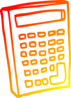 warm gradient line drawing of a cartoon calculator png