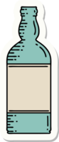 sticker of tattoo in traditional style of a bottle png