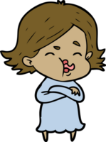 cartoon girl pulling face png