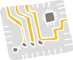 flat color illustration of computer circuitboard png