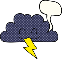 mano dibujado cómic libro habla burbuja dibujos animados tormenta nube png