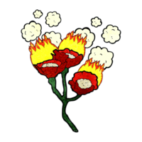 desenhos animados de flores ardentes png