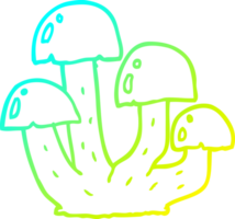 du froid pente ligne dessin de une dessin animé champignon png