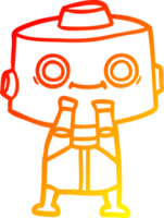 warm gradient line drawing of a cartoon robot png