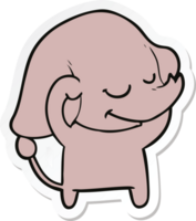 autocollant d'un éléphant souriant de dessin animé png