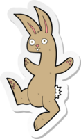 sticker of a funny cartoon rabbit png