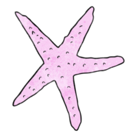 hand textured cartoon starfish png