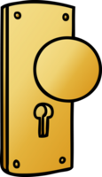 hand drawn gradient cartoon doodle of a door handle png