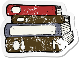 retro distressed sticker of a cartoon old books png