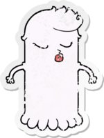 distressed sticker of a cartoon cute ghost png