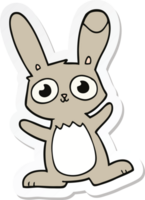 adesivo di un simpatico coniglio cartone animato png