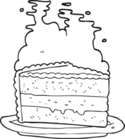 mano disegnato nero e bianca cartone animato torta png