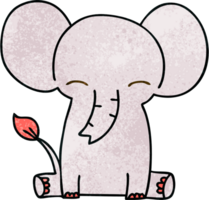 hand drawn quirky cartoon elephant png