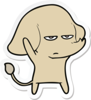 sticker of a annoyed cartoon elephant png