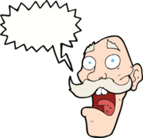 cartoon frightened old man with speech bubble png