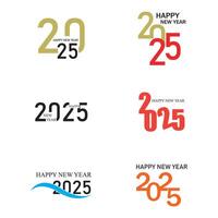 Happy New Year 2025 text design vector