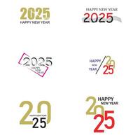 contento nuevo año 2025 texto diseño vector