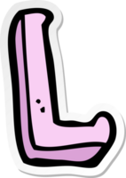 sticker of a cartoon letter L png