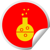 circulaire pellen sticker tekenfilm van een chemie buis png