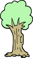 mano disegnato scarabocchio stile cartone animato albero png