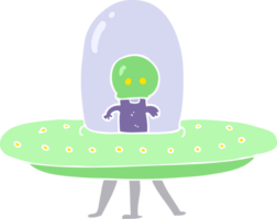 flat color illustration of flying saucer png