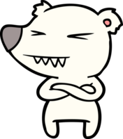 angry polar bear cartoon with folded arms png