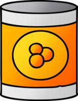 hand drawn gradient cartoon doodle of a can of peaches png