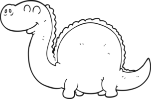 mano disegnato nero e bianca cartone animato dinosauro png