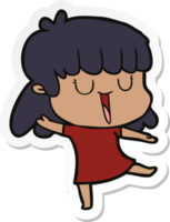 sticker of a cartoon woman laughing png