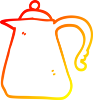 warm gradient line drawing of a cartoon kettle png