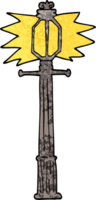 grunge getextureerde illustratie tekenfilm lamp post png