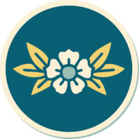 sticker of tattoo in traditional style of a flower png