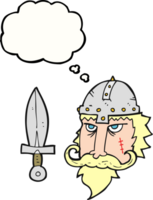 mão desenhado pensamento bolha desenho animado viking Guerreiro png