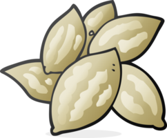 hand drawn cartoon almonds png