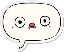 cute cartoon face with speech bubble sticker png